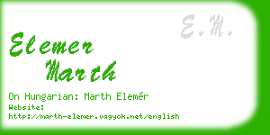 elemer marth business card